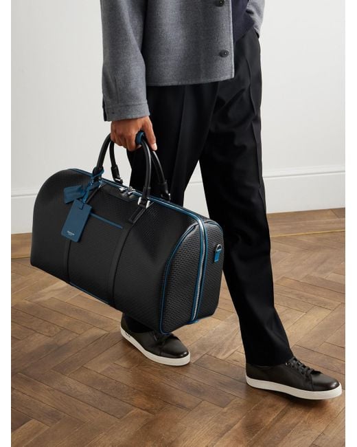 Serapian Reisetasche aus beschichtetem "Stepan"-Canvas mit Lederbesatz in Black für Herren