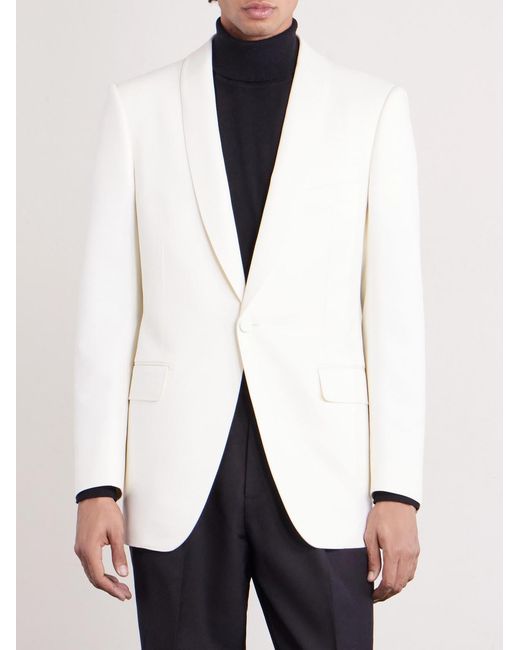 Tom Ford White Shawl-collar Wool And Silk-blend Faille Tuxedo Jacket for men