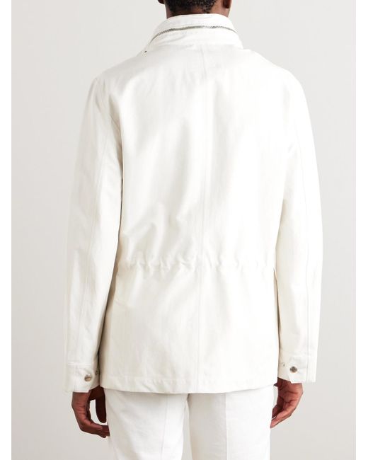 Brunello Cucinelli Natural Linen And Silk-blend Field Jacket for men