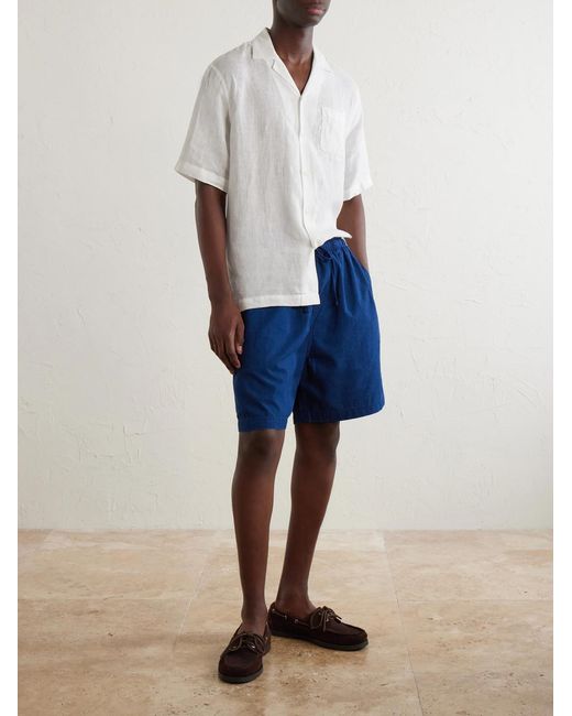 Polo Ralph Lauren Blue Wide-Leg Cotton-Woven Shorts for men