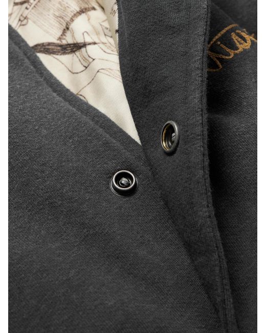 Visvim Blue Varsity Era Embroidered Padded Cotton Down Jacket for men