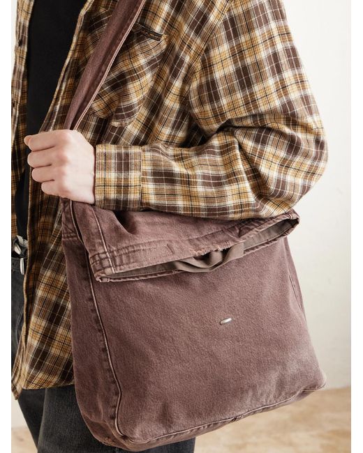 Our Legacy Brown Denim Messenger Bag for men