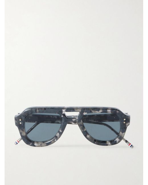 Thom Browne Blue Aviator-Style Tortoiseshell Acetate Sunglasses for men