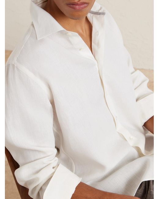 Eleventy White Linen Shirt for men