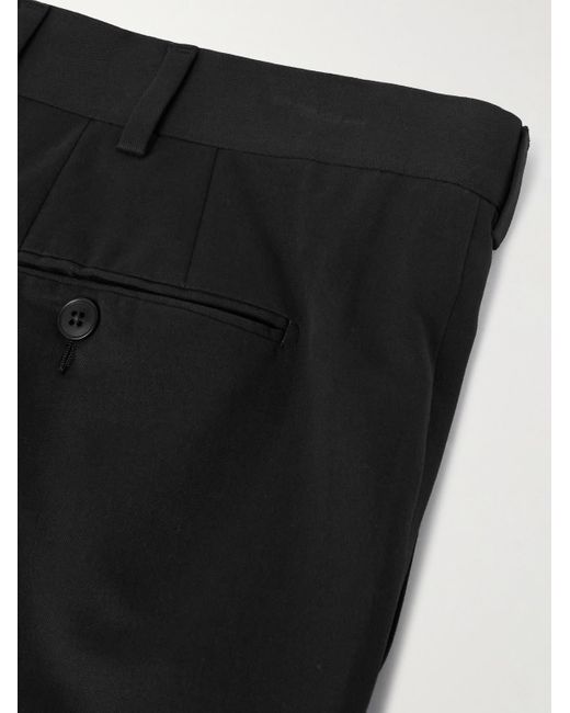 Saman Amel Black Straight-Leg Cotton-Blend Trousers for men