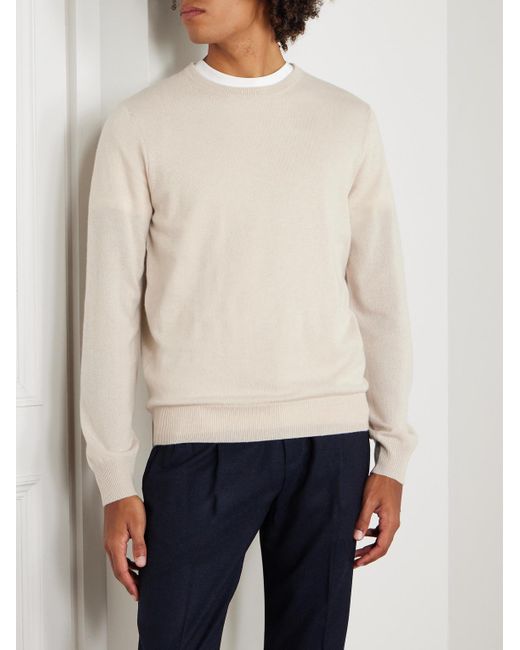 Rubinacci Natural Cashmere Sweater for men