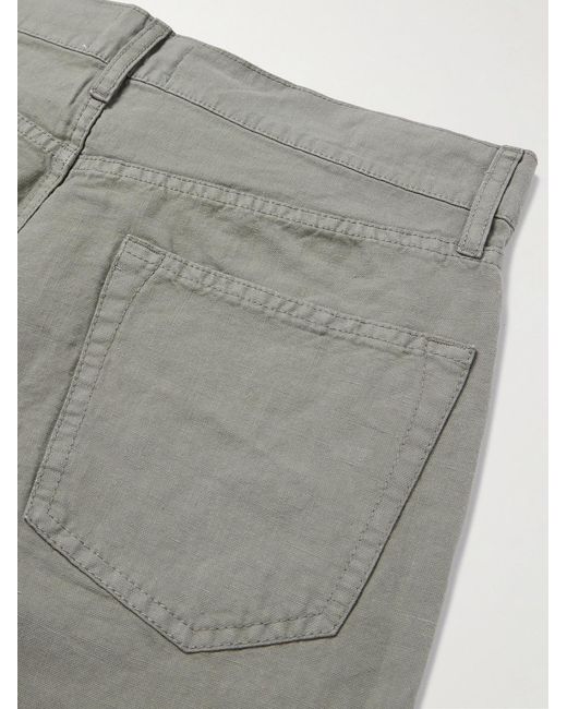Sid Mashburn Gray Straight-Leg Hemp And Cotton-Blend Canvas Trousers for men