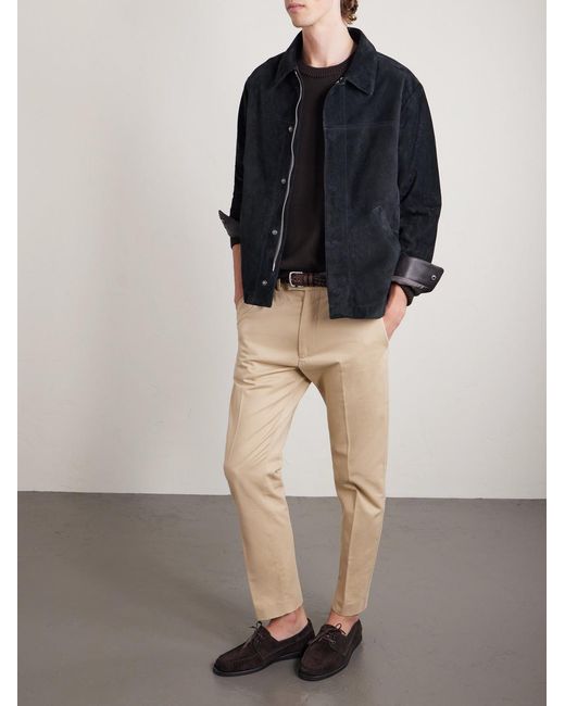 Tom Ford Natural Straight-Leg Cotton-Drill Trousers for men
