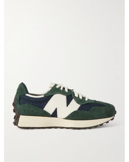New Balance Green 327 Suede And Mesh Sneakers for men