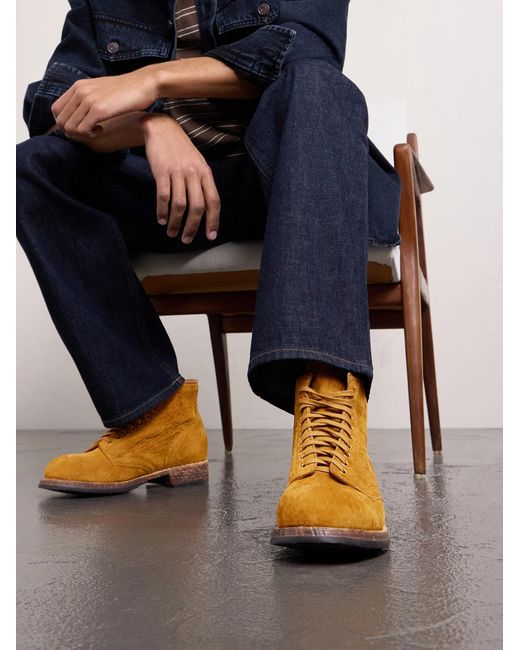 Visvim Brown Brigadier Folk Suede Lace-up Boots for men