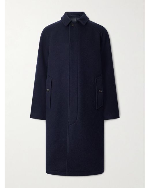 Thom Sweeney Blue Virgin Wool And Cashmere-Blend Coat for men