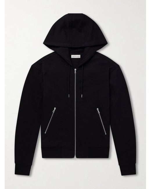 Dries Van Noten Blue Cotton-Jersey Zip-Up Hoodie for men