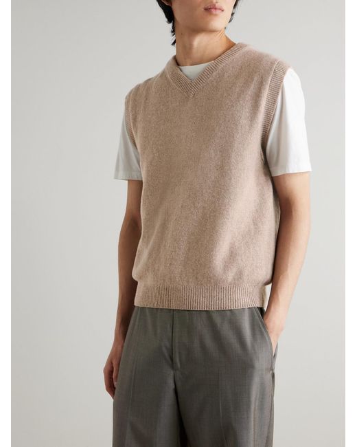 Sunspel Natural Wool Sweater Vest for men
