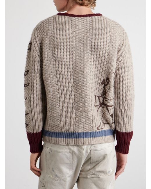 Enfants Riches Deprimes Natural Nu Sur Papier (Iv) Embroidered Cashmere Sweater for men