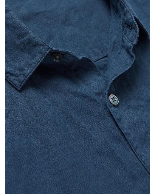 Camicia in lino tinta in capo di James Perse in Blue da Uomo