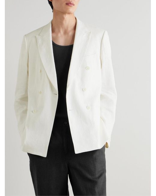 Mr P. Natural Double-Breasted Linen Tuxedo Jacket for men