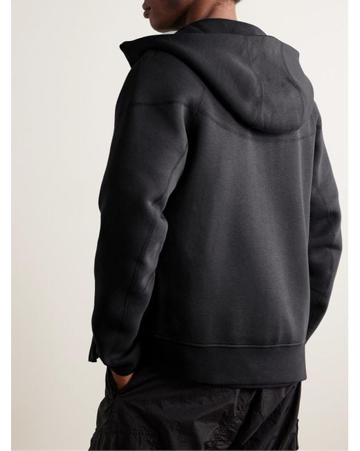 Nike Black Logo-print Cotton-blend Tech Fleece Zip-up Hoodie for men