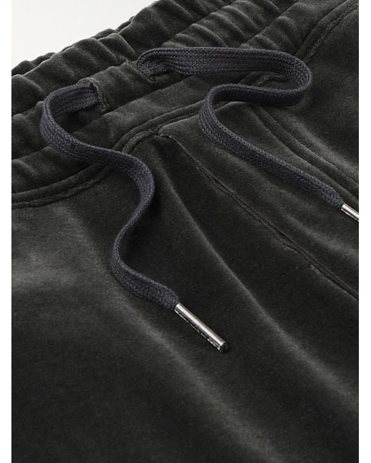 Pantaloni sportivi a gamba affusolata in velour di misto cotone di Tom Ford in Gray da Uomo