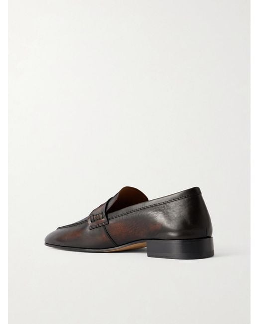 Dries Van Noten Black Leather Loafers for men