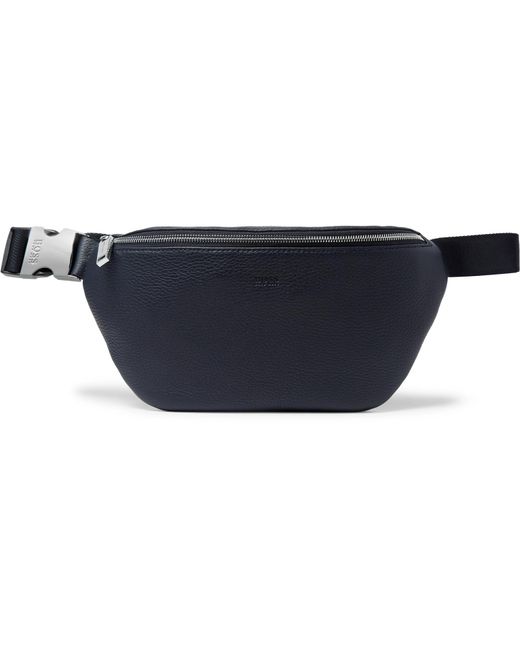 BOSS Blue Crosstown Full-grain Leather Belt Bag for men
