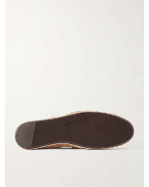 Saint Laurent Natural Le Loafer Monogram Logo-appliquéd Suede Penny Loafers for men