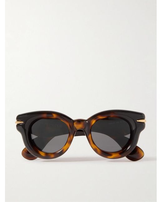 Loewe Black Inflated Round-Frame Acetate Sunglasses for men