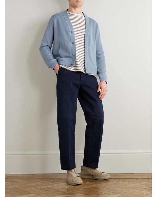 Mr P. Blue Cotton-Jersey Cardigan for men