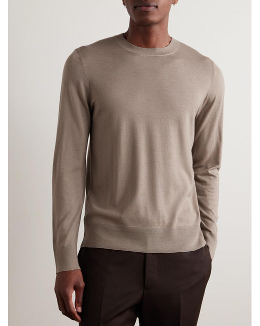 Gabriela Hearst Natural Palco Slim-Fit Merino Wool Sweater for men