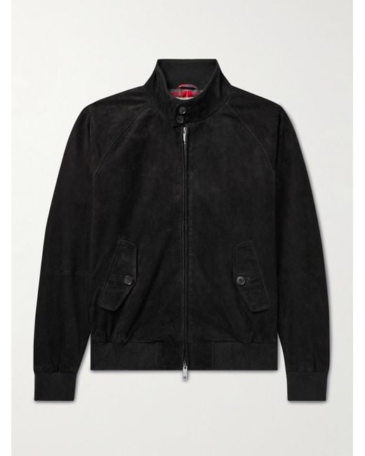 Baracuta Black G9 Suede Harrington Jacket for men