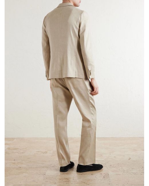 Paul Smith Natural Linen And Wool-Blend Twill Suit Jacket for men