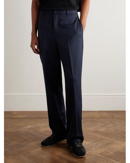 FRAME Blue Straight-leg Virgin Wool Trousers for men