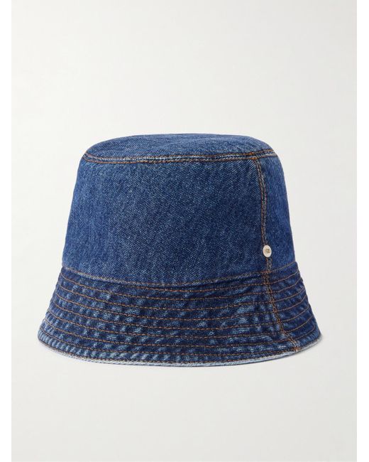 Loewe Blue Paula's Ibiza Logo-Embroidered Denim Bucket Hat for men