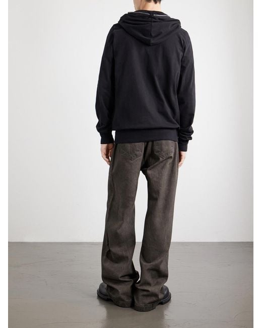 Rick Owens Blue Gimp Cotton-Jersey Zip-Up Hoodie for men