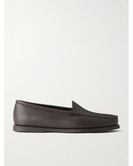 Morjas White The Venetian Full-Grain Leather Loafers for men
