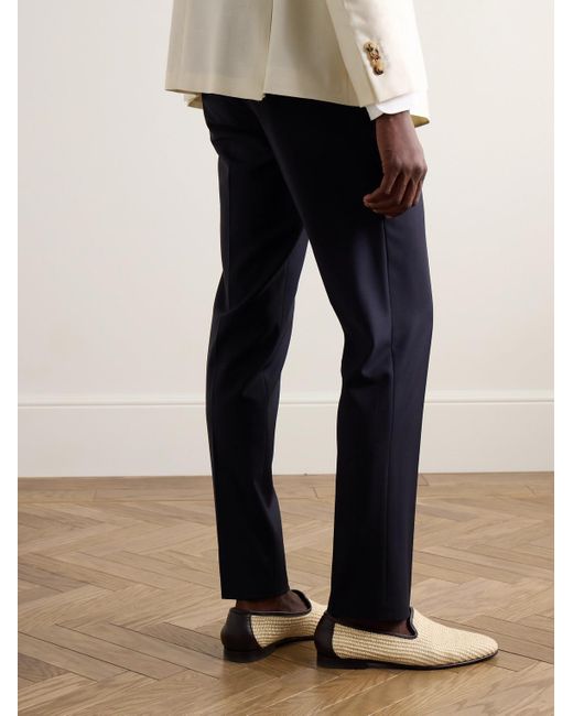 Boglioli Blue Slim-fit Virgin Wool-blend Tuxedo Trousers for men