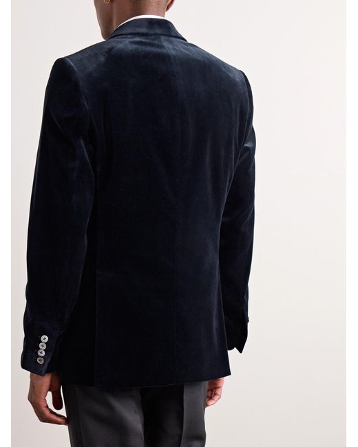 Favourbrook Blue Newport Cotton-Velvet Tuxedo Jacket for men