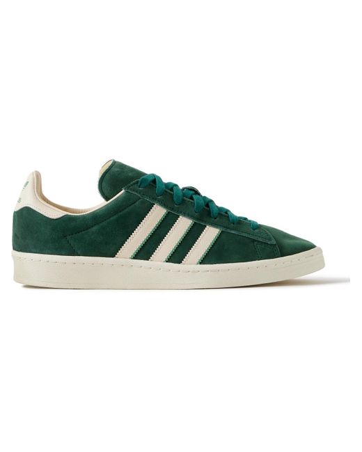 Adidas Originals Green Campus 80s Leather-trimmed Suede Sneakers for men