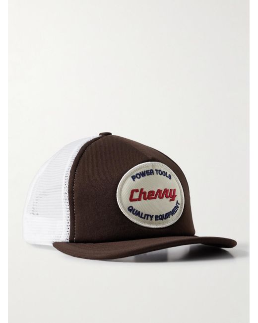 CHERRY LA Brown Power Tools Logo-appliquéd Twill And Mesh Trucker Cap for men