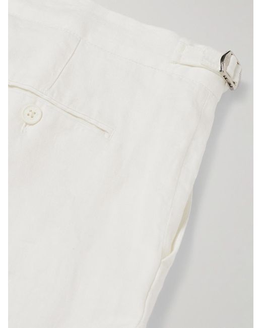 Orlebar Brown White Norwich Straight-leg Linen Shorts for men