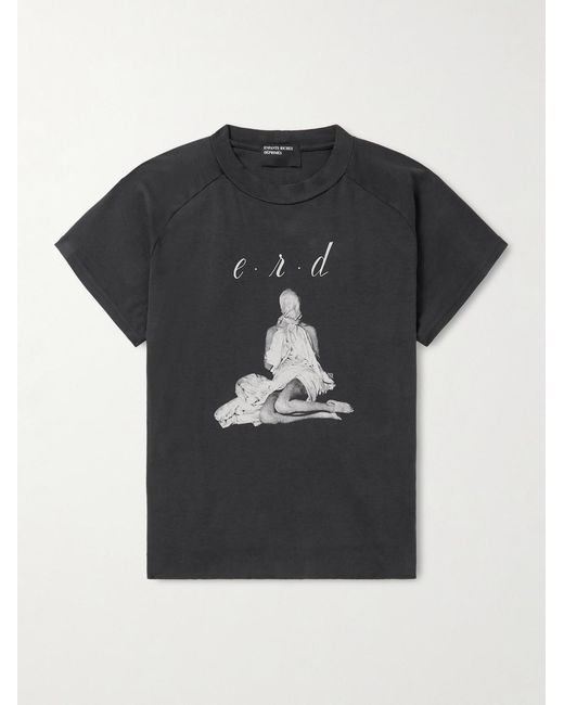 Enfants Riches Deprimes Black Cropped Printed Cotton-Jersey T-Shirt for men