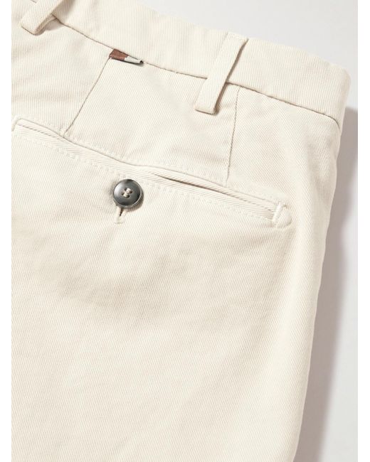 Canali Natural Slim-fit Straight-leg Garment-dyed Stretch-cotton Twill Chinos for men