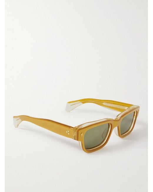 Jacques Marie Mage Yellow Jeff Square-Frame Acetate And-Tone Sunglasses for men