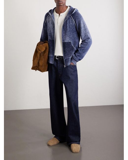 Kupiter Wool-Blend Hooded Sweater di Acne in Blue da Uomo