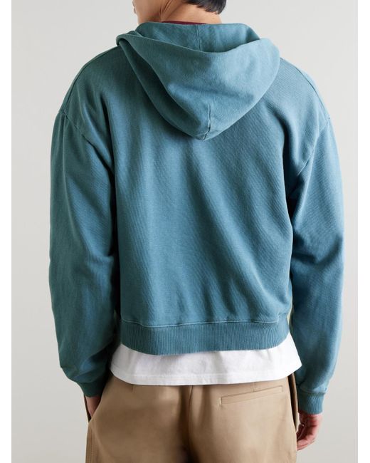 Kapital Blue Garment-Dyed Cotton-Jersey Hoodie for men