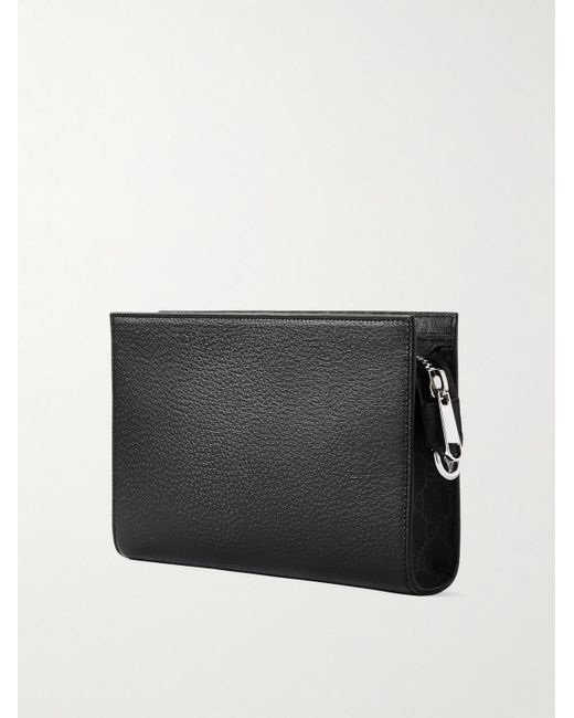 Gucci Black Mini Textured-Leather Pouch for men