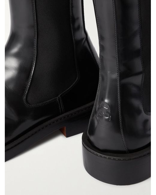 Alexander McQueen Black Leather Chelsea Boots for men