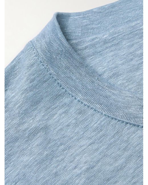 De Bonne Facture T-Shirt aus Leinen-Jersey in Blue für Herren