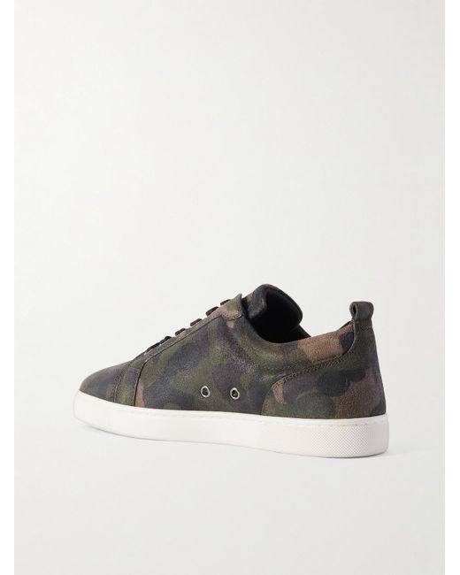 Christian Louboutin Green Louis Junior Camouflage-print Nubuck Sneakers for men