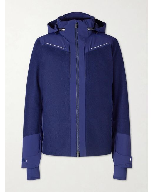 Kjus Blue Frostline Padded Shell-Trimmed Wool Hooded Jacket for men
