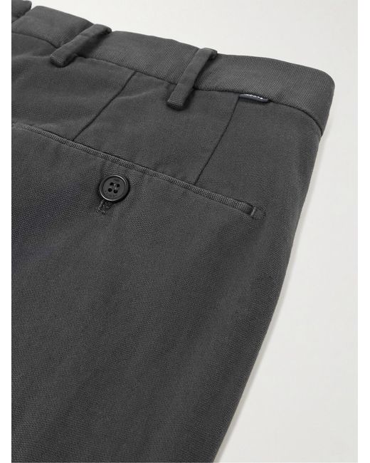 Slowear Gray Venezia 1951 Slim-Fit Pleated Stretch-Cotton Trousers for men